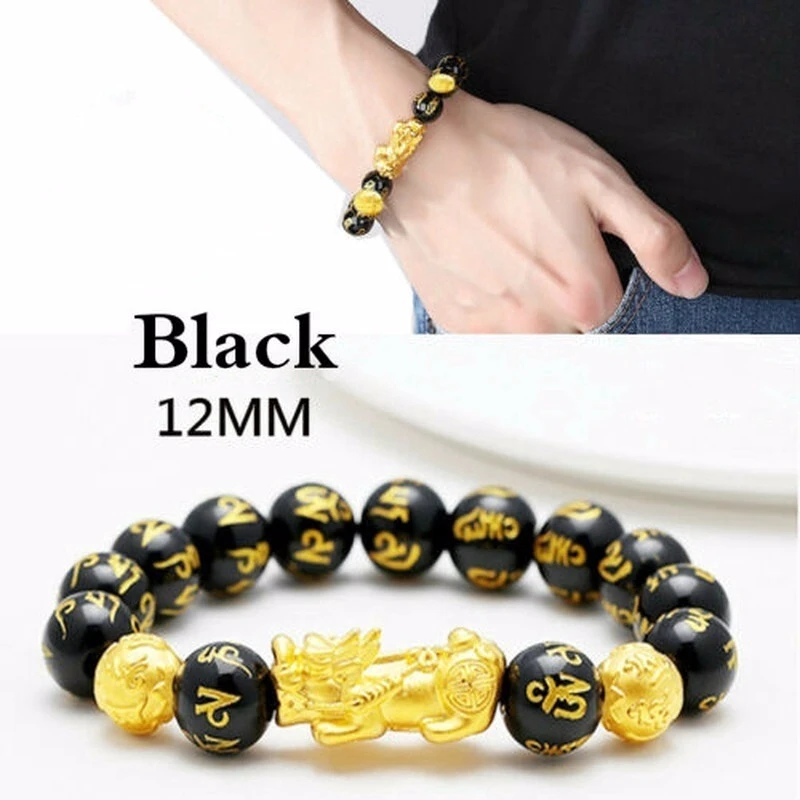 Feng Shui Obsidian Stone Beads Bracelet Men Women Wristband Pixiu Wealth and Good Lucky Bracelet
Feng Shui Obsidian Stone Beads Bracelet Men Women Wristband Pixiu Wealth and Good Lucky Bracelet