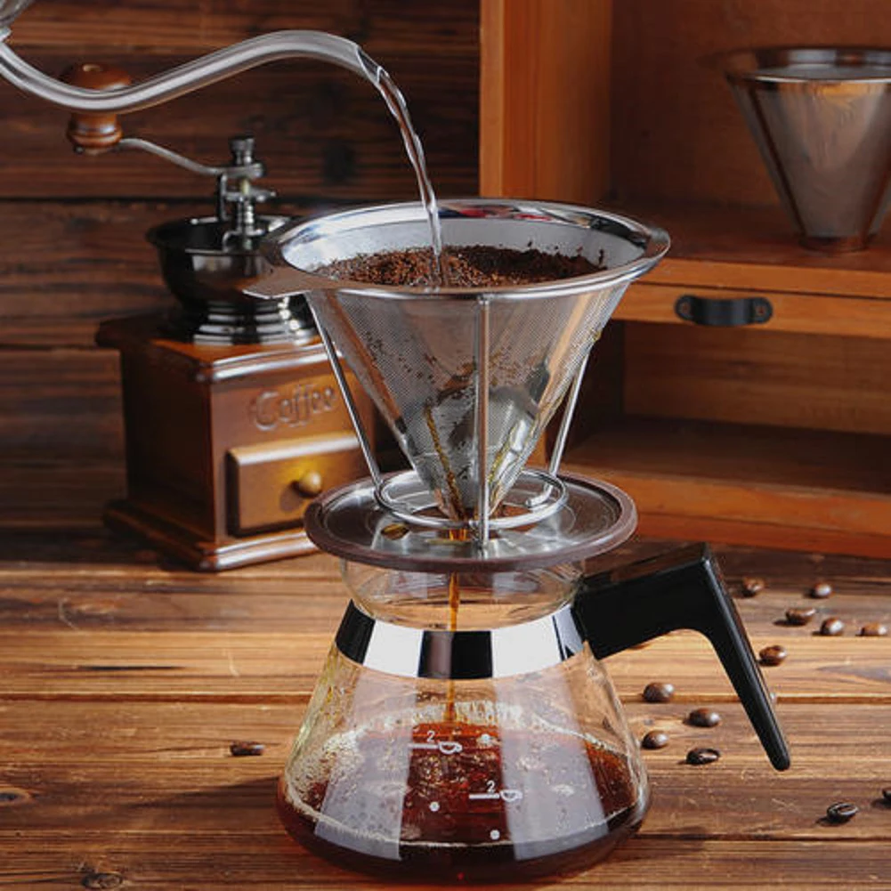 Coffee Dripper Stainless Steel Coffee Filter Reusable Cone Dripper Brewing Hot Brewer Coffee Pot Dripper Barista Pour Coffeeware
Coffee Dripper Stainless Steel Coffee Filter Reusable Cone Dripper Brewing Hot Brewer Coffee Pot Dripper Barista Pour Coffeeware