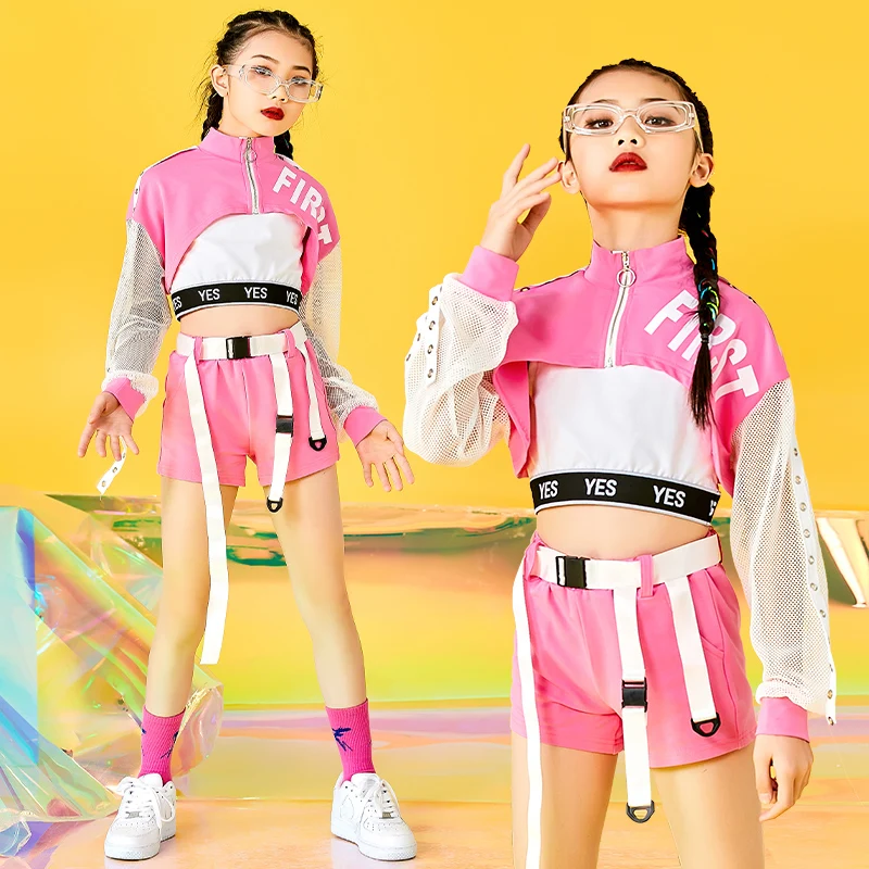 Girls' Hip Hop Clothing Pink Crop Tops Shorts Summer Kids Wear Jazz Performance Costume Modern Street Dance Costume
Girls' Hip Hop Clothing Pink Crop Tops Shorts Summer Kids Wear Jazz Performance Costume Modern Street Dance Costume