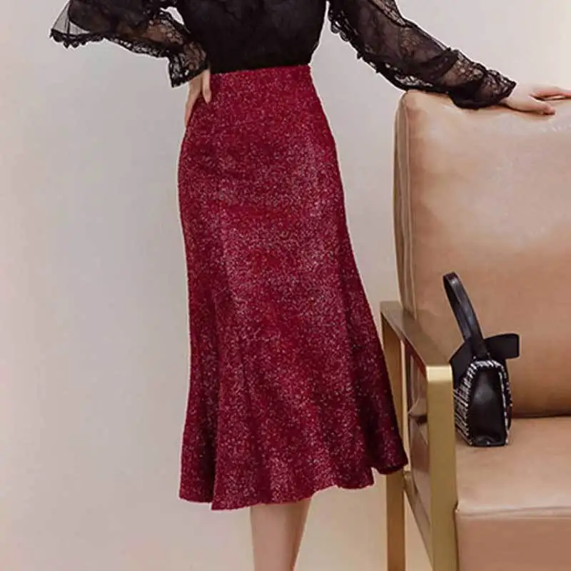 Fall Winter Korean Chic Ruffles Slim High Waist Mermaid Skirts Women Wild Solid Wrap Hip Trumpet Skirt Faldas Y271
Fall Winter Korean Chic Ruffles Slim High Waist Mermaid Skirts Women Wild Solid Wrap Hip Trumpet Skirt Faldas Y271