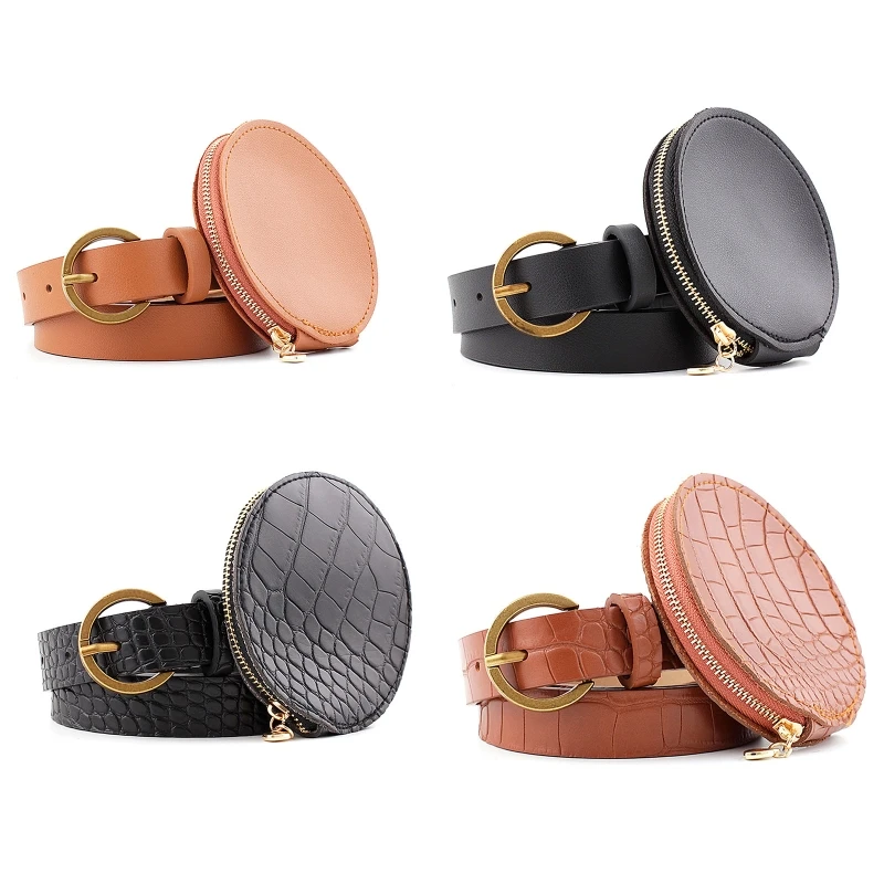 Vintage Women Faux Leather Wide Belt with Rounded Storage Bag All-match Adjustable Metal Buckle Waist Belt Pants Dress Waistband
Vintage Women Faux Leather Wide Belt with Rounded Storage Bag All-match Adjustable Metal Buckle Waist Belt Pants Dress Waistband