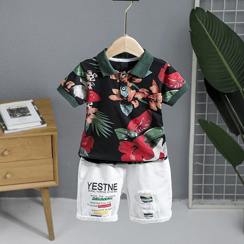2PCS WLG Boys Summer Clothes Kids Outfits Floral Printed Short Sleeve T Shirt and Ripped Shorts Set Baby Fashion Clothing Set
2PCS WLG Boys Summer Clothes Kids Outfits Floral Printed Short Sleeve T Shirt and Ripped Shorts Set Baby Fashion Clothing Set