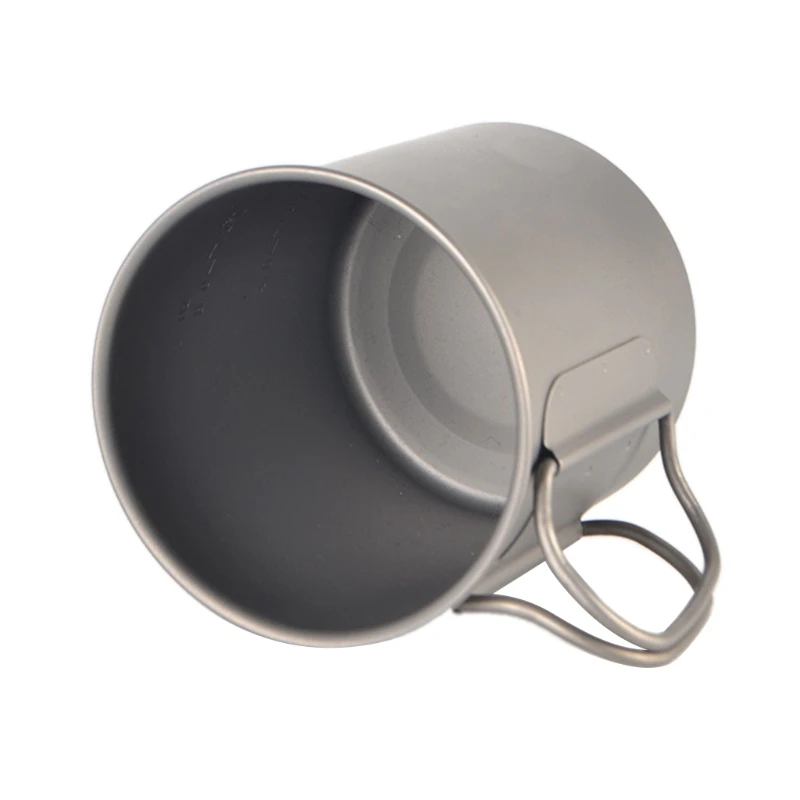 Ultralight Titanium Cup Outdoor Portable Camping Picnic Water Cup Mug 375ml