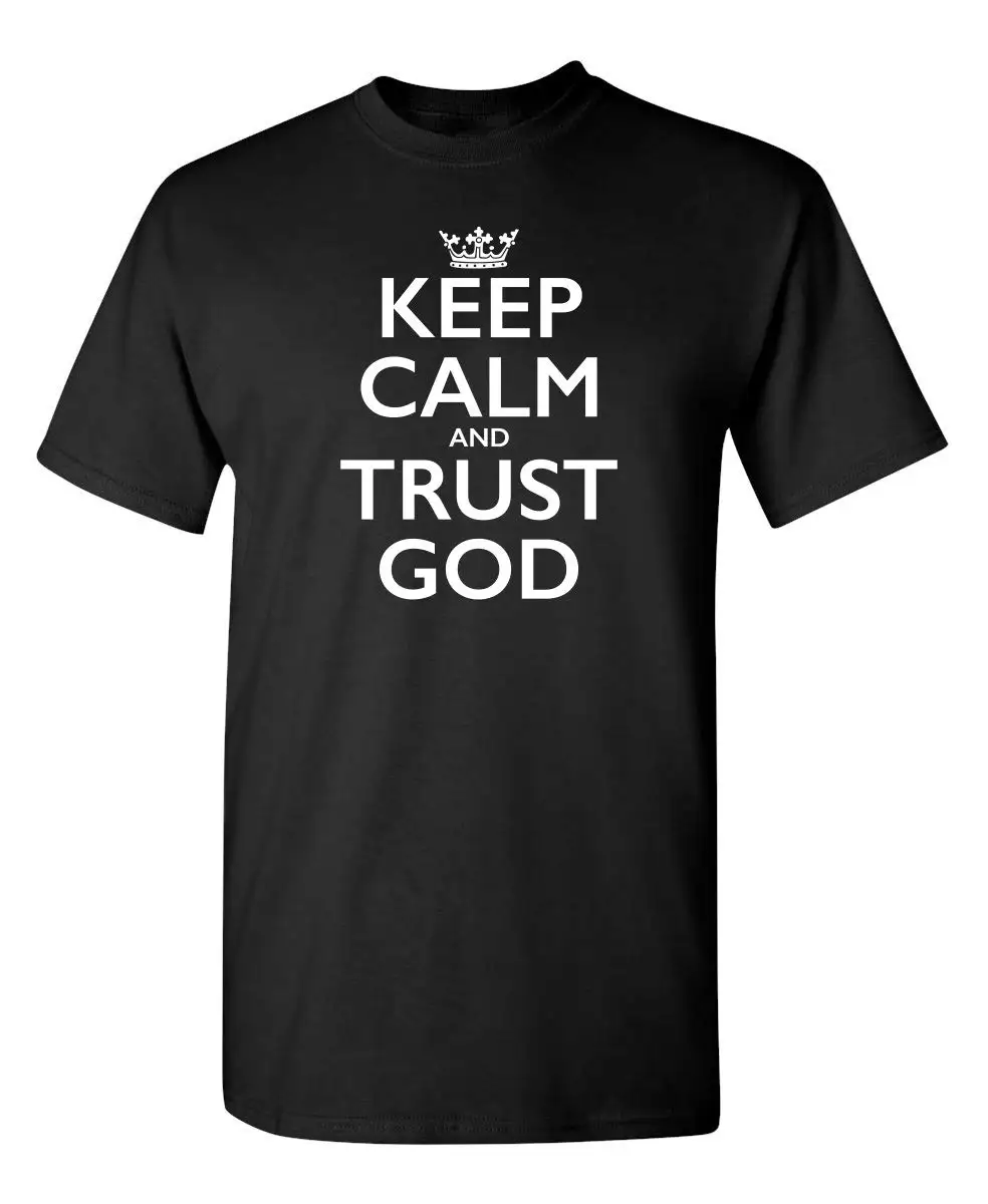 Забавная Новинка графическая саркастическая футболка с надписью Keep Calm and Trust God
Забавная Новинка графическая саркастическая футболка с надписью Keep Calm and Trust God