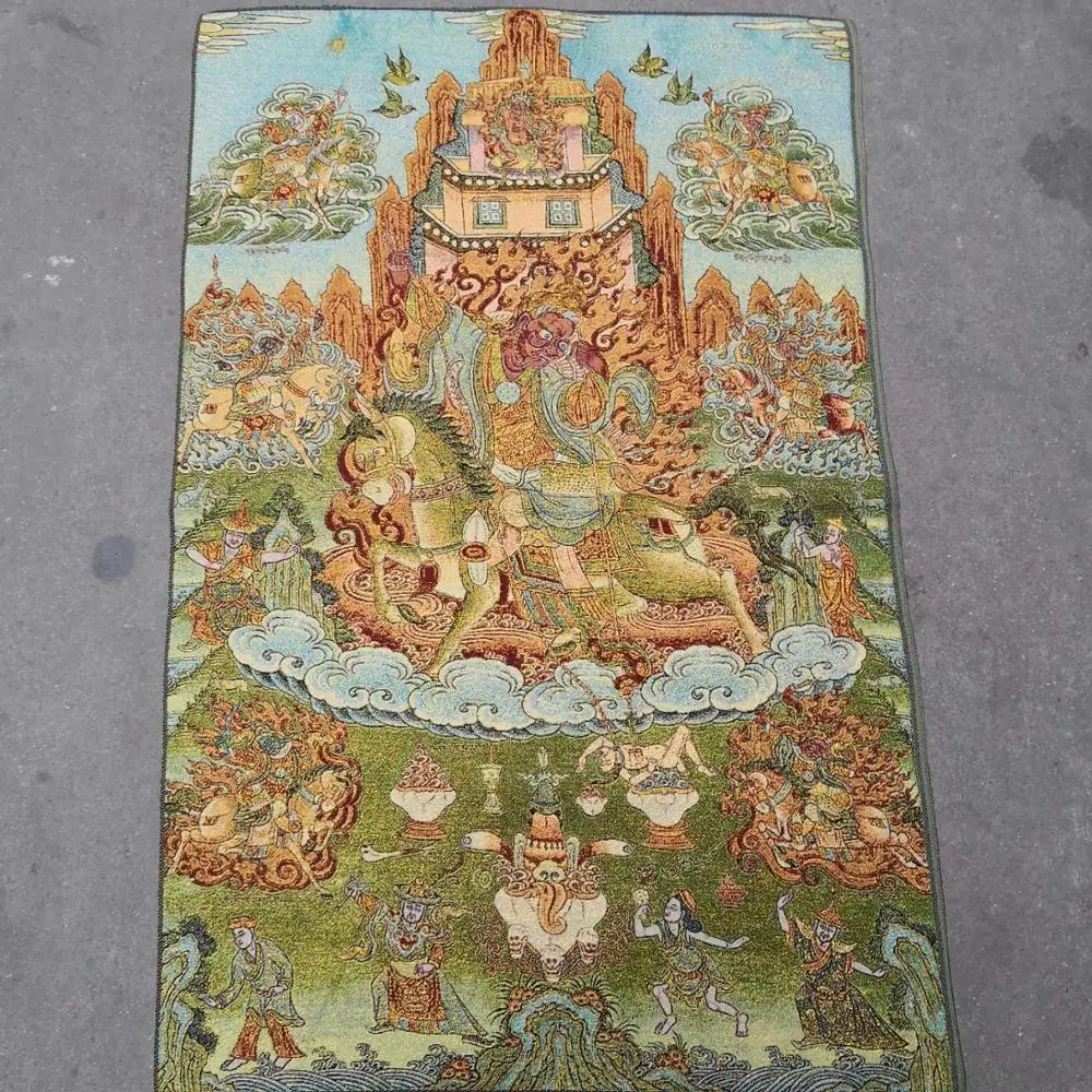 35"Thangka Embroidery Tibetan Buddhism silk embroidery brocade Nepal King Gesar statue Master Padmasambhava Thangka
35"Thangka Embroidery Tibetan Buddhism silk embroidery brocade Nepal King Gesar statue Master Padmasambhava Thangka