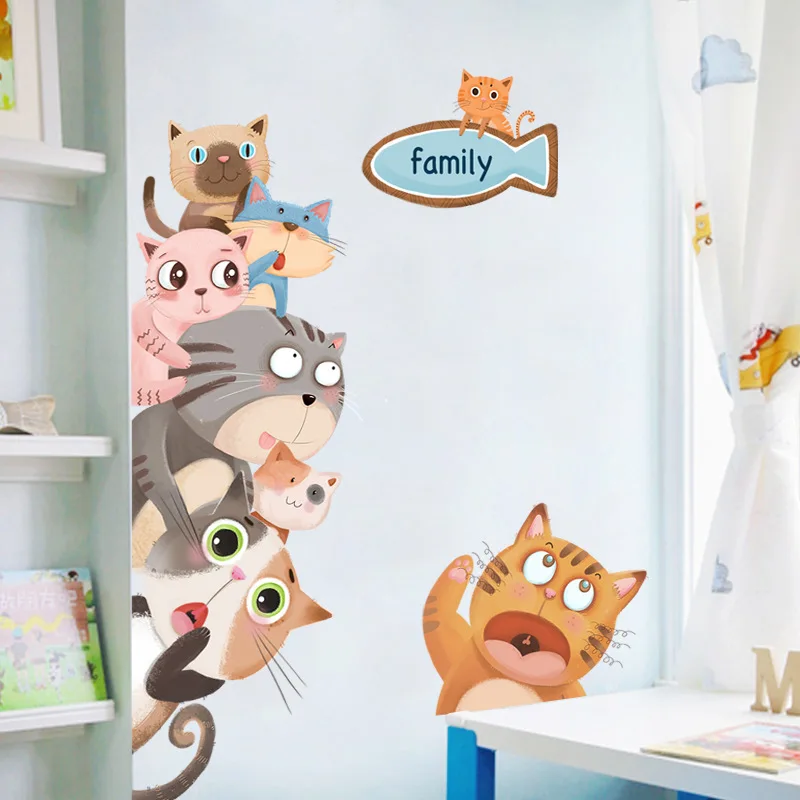 Cartoon Cat Wall Stickers Kids Room Bedroom Decor Wall Decoration Waterproof Self-adhesive Mural Wallpapers
Cartoon Cat Wall Stickers Kids Room Bedroom Decor Wall Decoration Waterproof Self-adhesive Mural Wallpapers