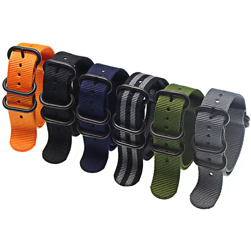 Fashion NATO Watch Band Nylon Strap Black 5 Rings Buckle 18mm 20mm 22mm 24mm Striped Simple Replacement Band Watch Accessories
Fashion NATO Watch Band Nylon Strap Black 5 Rings Buckle 18mm 20mm 22mm 24mm Striped Simple Replacement Band Watch Accessories
