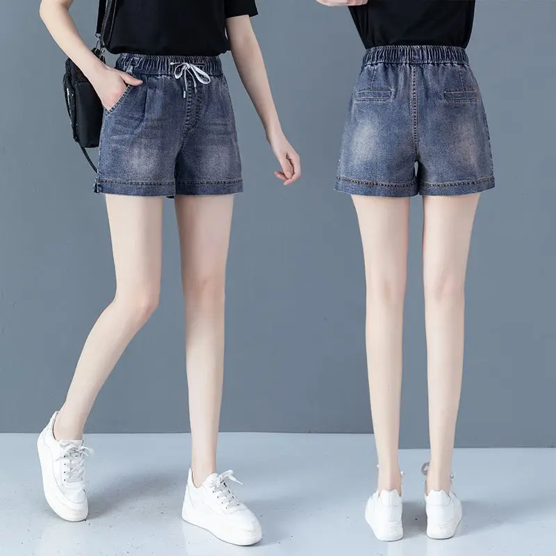 Denim shorts women's summer thin 2021 new fashion elastic high waist thin straight tube loose A-line wide leg hot pants
Denim shorts women's summer thin 2021 new fashion elastic high waist thin straight tube loose A-line wide leg hot pants