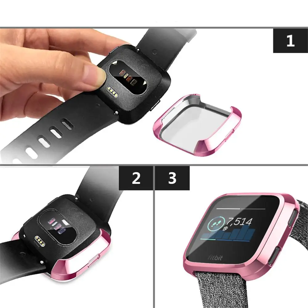 Plating+TPU Protection Silicone Case Cover For Fitbit Versa Full Screen Protector For Fitbit Versa Case 61014
Plating+TPU Protection Silicone Case Cover For Fitbit Versa Full Screen Protector For Fitbit Versa Case 61014