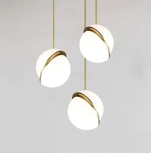 

Скандинавская стеклянная лампа в стиле пост-модерн, светодиодный светильник с шариками для гостиной, коридора, спальни, прикроватной тумбочки, кафе, чайного магазина, ресторана