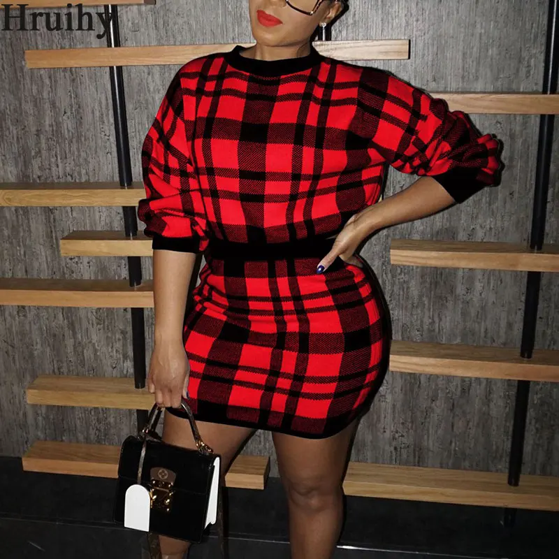 Women Sets Clothes Long Sleeve Ladies Tops&mini Skirts Plaid Print Fashion Club Outfits Slim Elegant Party Office Roupa Mulher
Women Sets Clothes Long Sleeve Ladies Tops&mini Skirts Plaid Print Fashion Club Outfits Slim Elegant Party Office Roupa Mulher