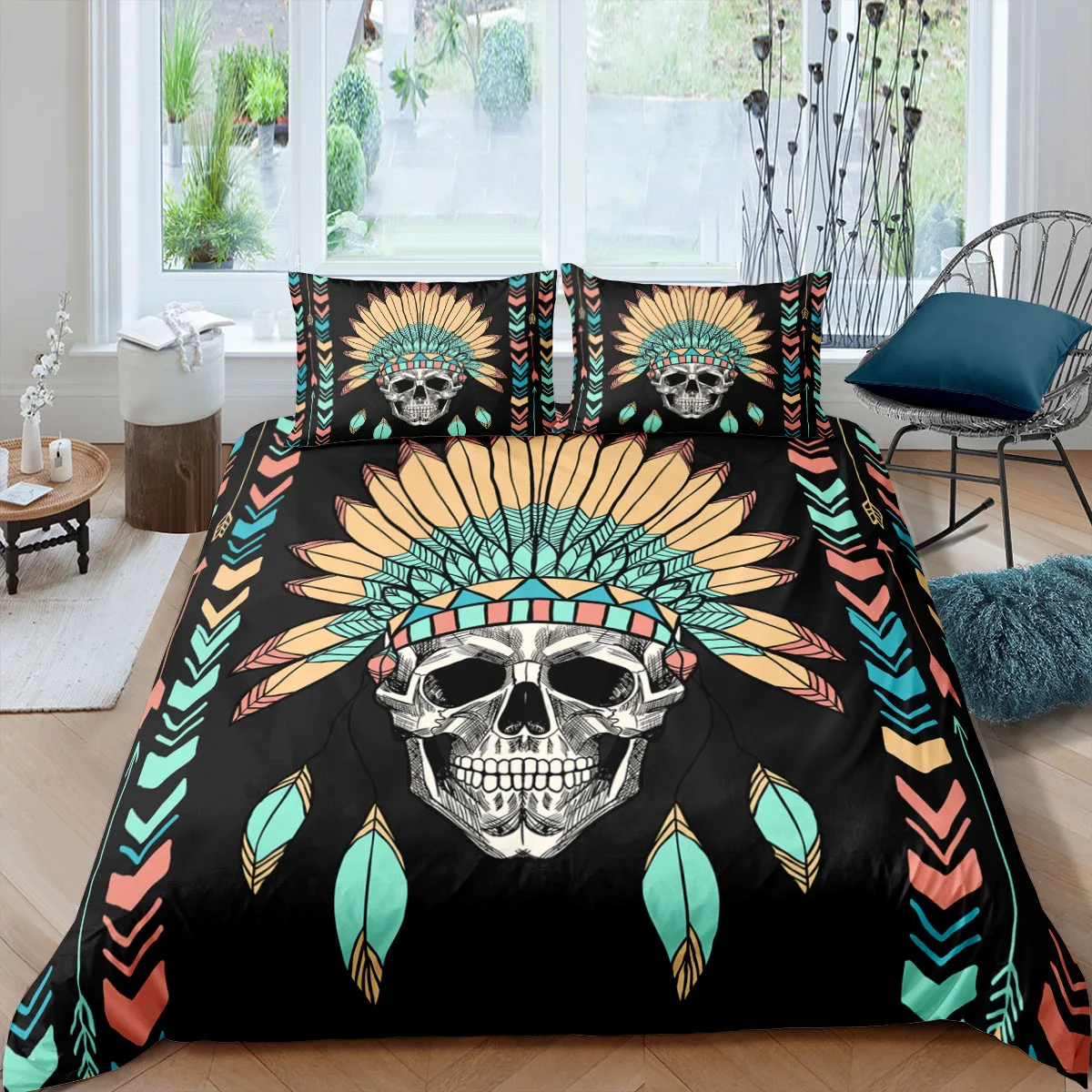 Indians Skull Feather Bedding Set Fashoin 3D Print Comforter Luxury Queen King Single Duvet Cover Set Home Textile Decor Modern
Indians Skull Feather Bedding Set Fashoin 3D Print Comforter Luxury Queen King Single Duvet Cover Set Home Textile Decor Modern