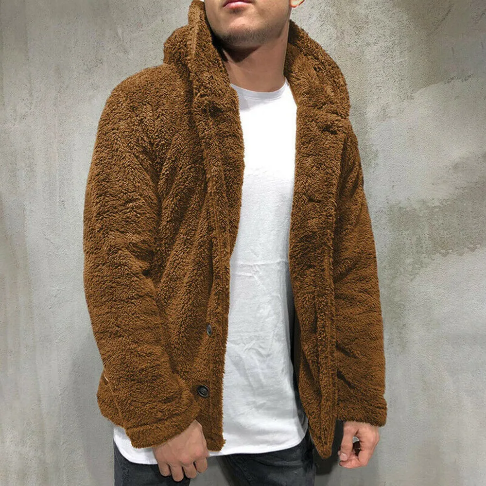 Oversize Men Faux Fur Hooded Parka Winter Thicken Faux Lamb Wool Jacket Warm Fuzzy Comfortable Button Coat
Oversize Men Faux Fur Hooded Parka Winter Thicken Faux Lamb Wool Jacket Warm Fuzzy Comfortable Button Coat