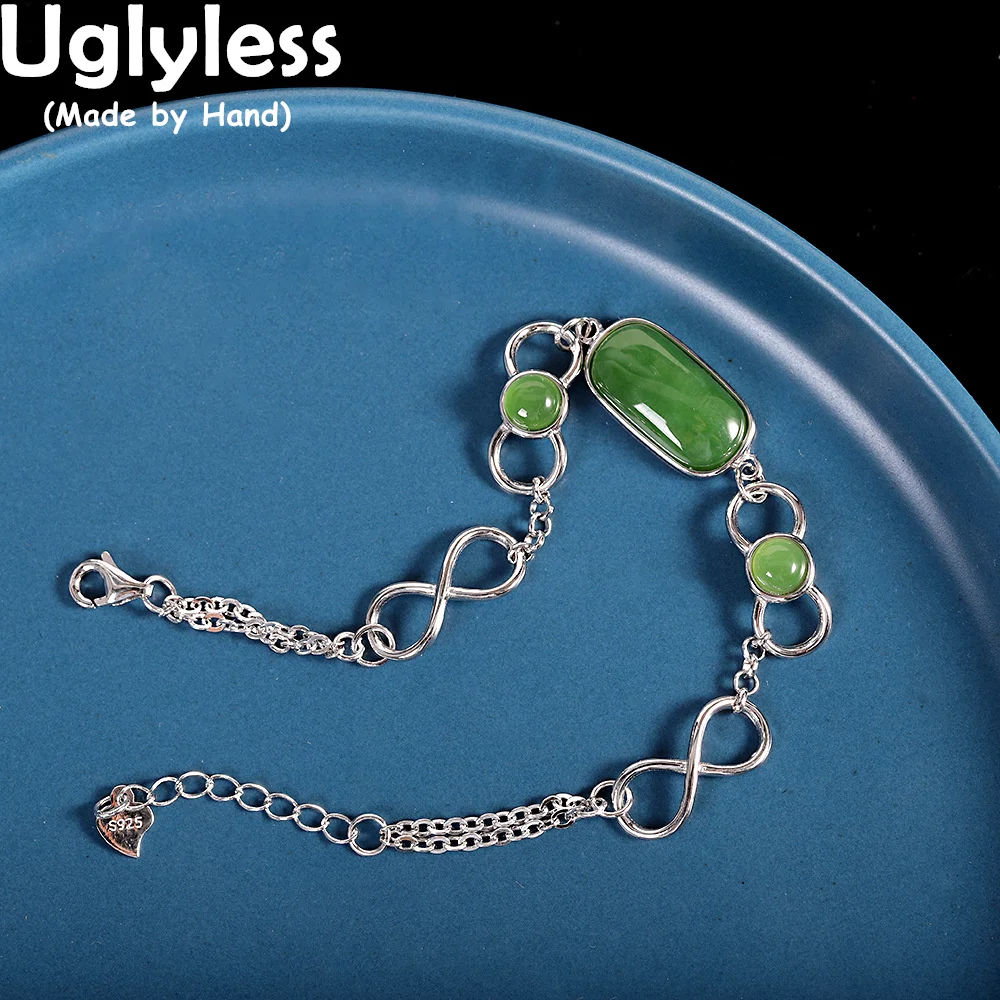 Uglyless 8 Lucky Number Bracelets for Women Holllow Glossy 925 Sterling Silver Bracelets Natural Jasper Square Gemstones Jewelry
Uglyless 8 Lucky Number Bracelets for Women Holllow Glossy 925 Sterling Silver Bracelets Natural Jasper Square Gemstones Jewelry
