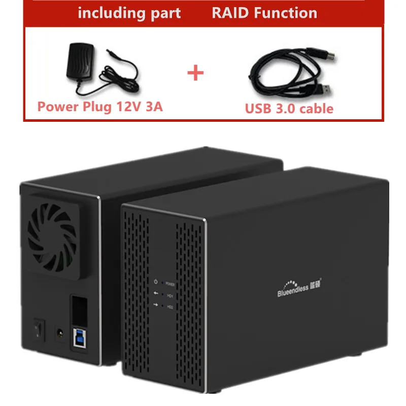 Blueendless Dual HaId Disk Array RAID USB3.0/USB3.1 Bay dock корпус для жесткого диска автоматическое