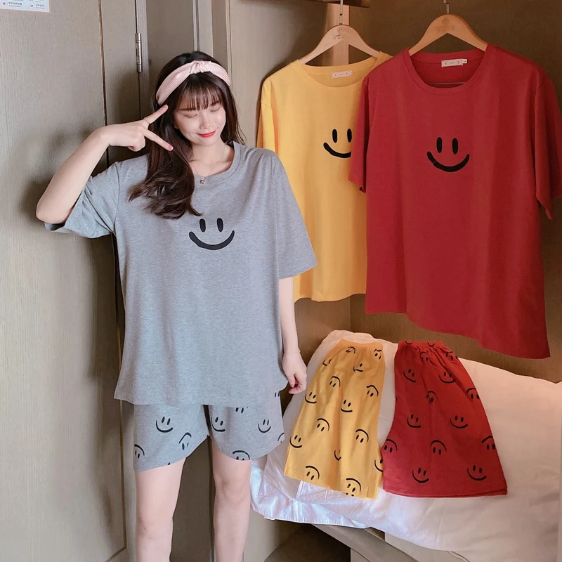 2021 Summer Cotton Short Sleeve Shorts Pajama Set for Women Loose Sleepwear Suit Pyjama femme Homewear Pijama Mujer Home Clothes
2021 Summer Cotton Short Sleeve Shorts Pajama Set for Women Loose Sleepwear Suit Pyjama femme Homewear Pijama Mujer Home Clothes