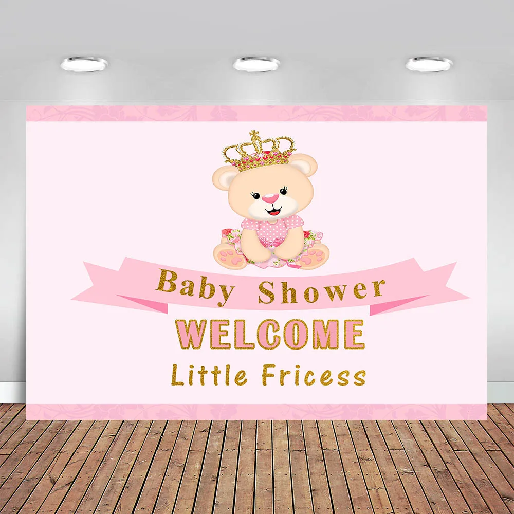 Brown Teddy Bear Baby Shower Photography Backdrop Pink Newborn Girl Floral Birthday Cake Table Background Stripes Photoshoot 
Brown Teddy Bear Baby Shower Photography Backdrop Pink Newborn Girl Floral Birthday Cake Table Background Stripes Photoshoot