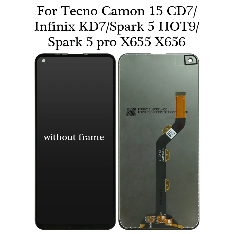 Для Tecno Infinix KD7 /Spark 5 PRO x655 X655D X656 HOT9/Camon 15 CD7 LCD кодирующий преобразователь сенсорного