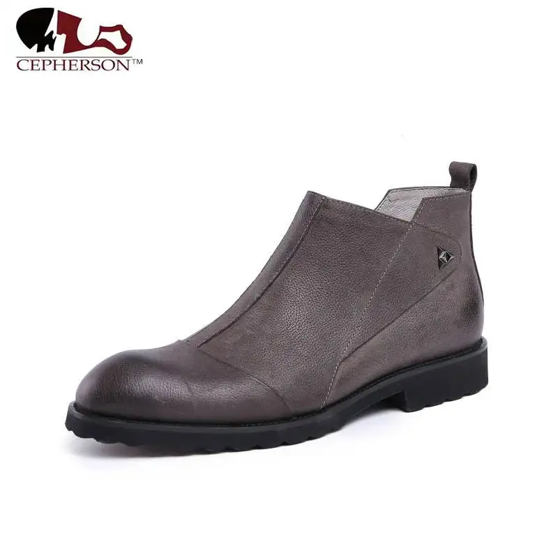 New Style Men Round Toes Genuine Leather Autumn Winter Ankle Boots Men Side Zipper England Style High Quality Martin Boots 
New Style Men Round Toes Genuine Leather Autumn Winter Ankle Boots Men Side Zipper England Style High Quality Martin Boots