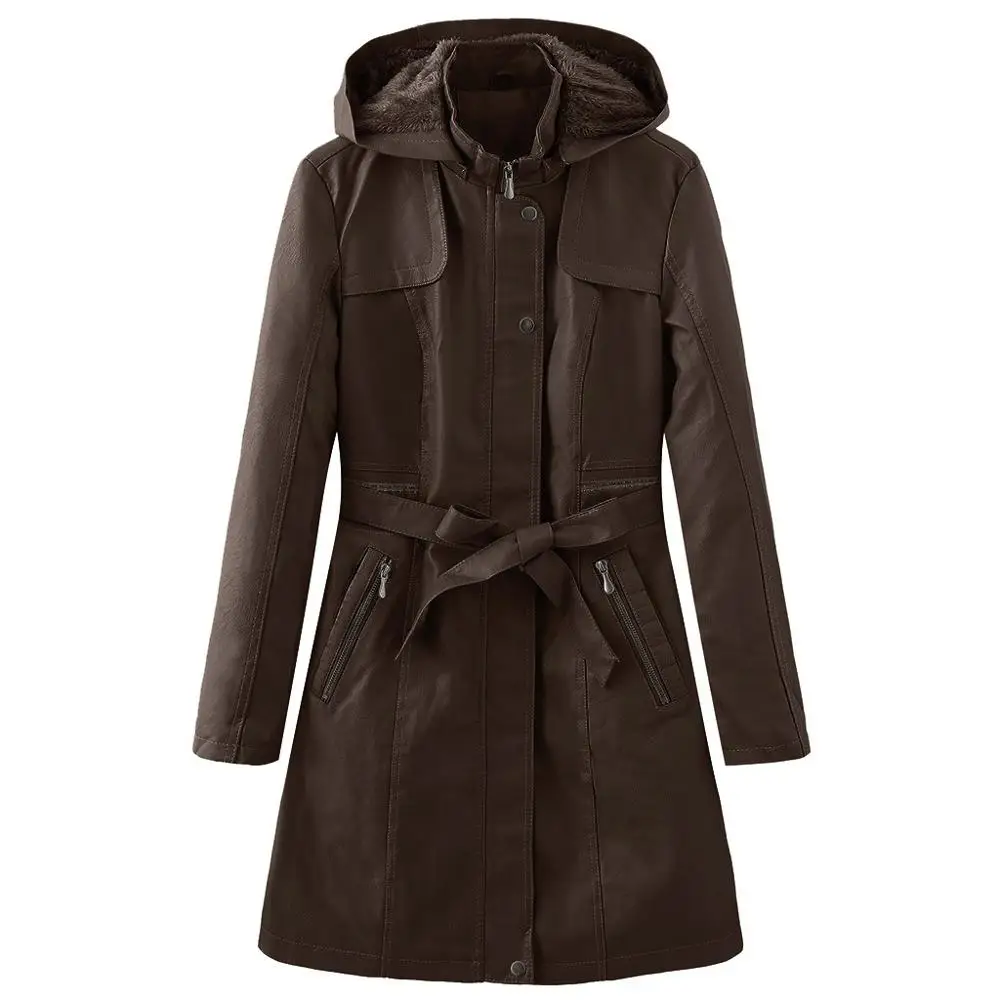 Women's leather clothing plus velvet women's hooded autumn and winter long coat to keep warm and leisure women's zipper jacket
Women's leather clothing plus velvet women's hooded autumn and winter long coat to keep warm and leisure women's zipper jacket