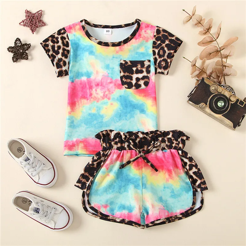 1-6T Newborn Baby Leopard Print Clothes Set, Tie-dye Short Sleeve O-neck Cute T-shirt + Elastic Waist Shorts for Summer Holiday
1-6T Newborn Baby Leopard Print Clothes Set, Tie-dye Short Sleeve O-neck Cute T-shirt + Elastic Waist Shorts for Summer Holiday