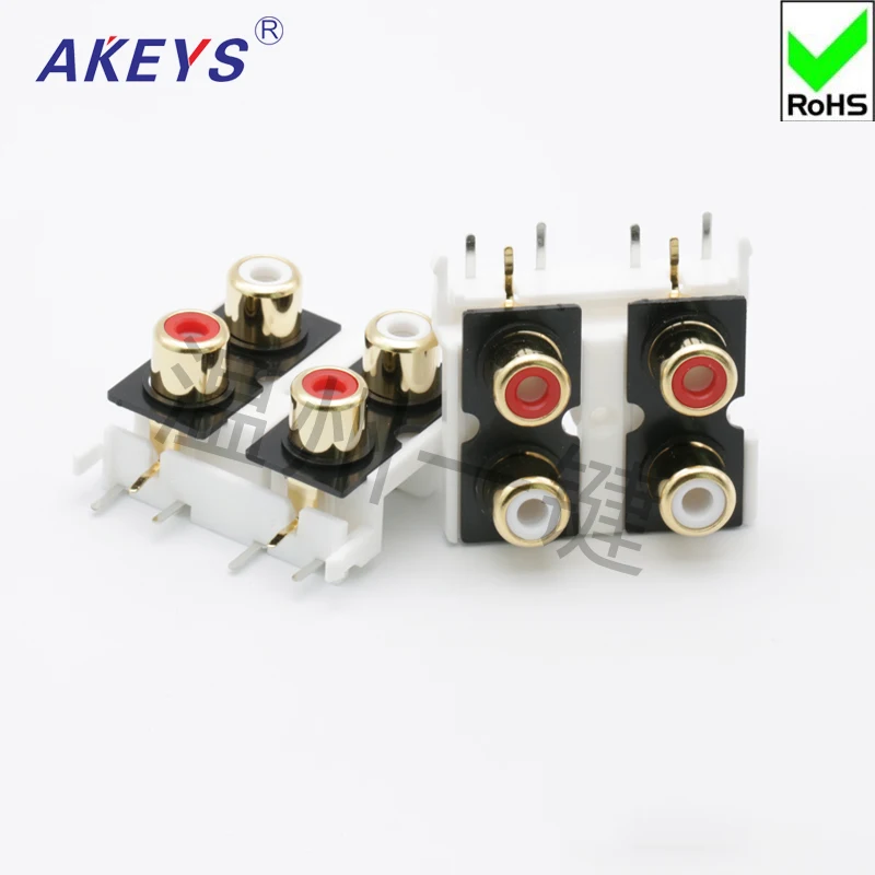 10 pc AV4-8.4-9 Gold-plated Core Socket Lotus Block of 6-foot RCA Socket, 4-hole PCB Welded Audio and Video Socket
10 pc AV4-8.4-9 Gold-plated Core Socket Lotus Block of 6-foot RCA Socket, 4-hole PCB Welded Audio and Video Socket
