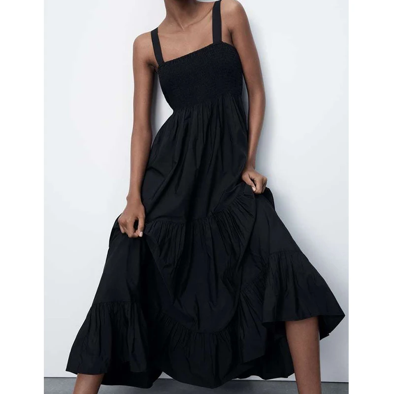YENKYE Vintage Black Cotton Long Dress Elegant Women Sleeveless Summer Holiday Casual Party Vestido Mujer
YENKYE Vintage Black Cotton Long Dress Elegant Women Sleeveless Summer Holiday Casual Party Vestido Mujer