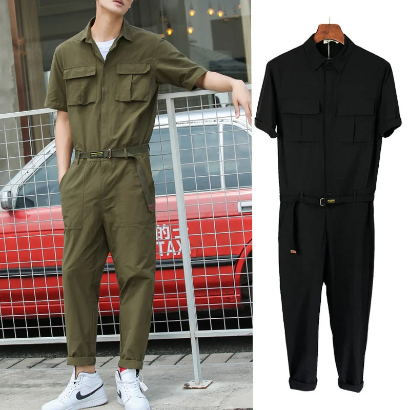 Overalls Jumpsuits For Men Summer Short Sleeve Rompers Cotton Cargo Style One Piece Pants Fashion Casual Trousers Male Clothes
Overalls Jumpsuits For Men Summer Short Sleeve Rompers Cotton Cargo Style One Piece Pants Fashion Casual Trousers Male Clothes