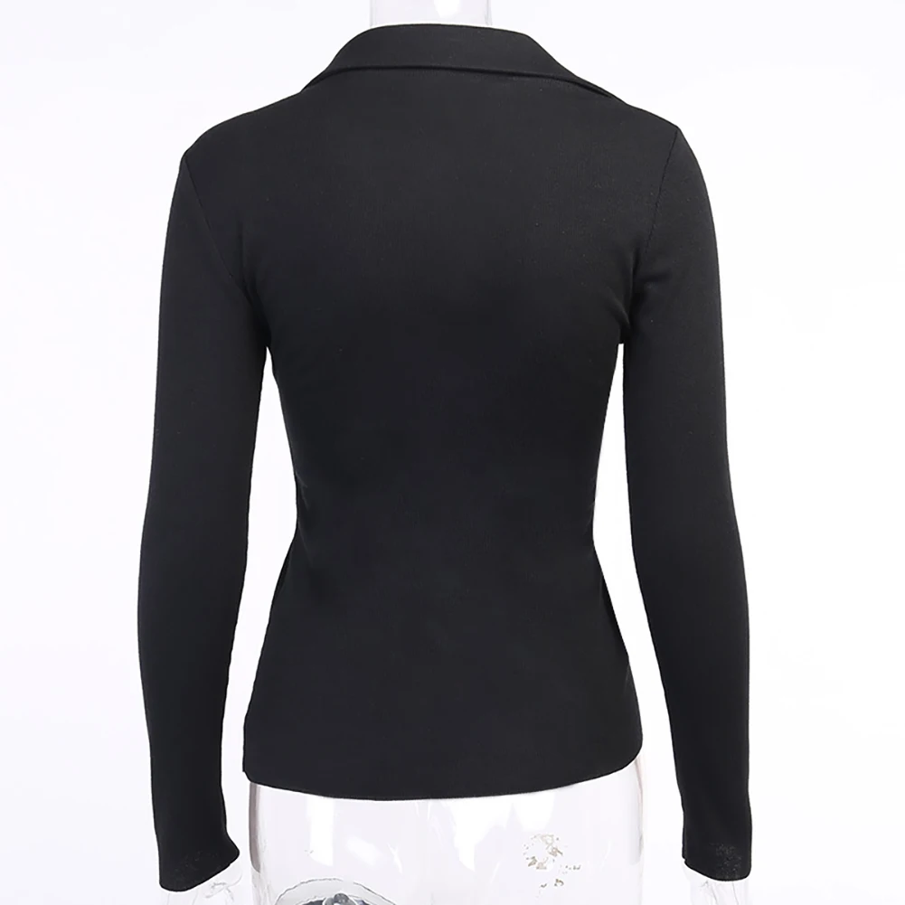 Women Turn Down Collar Long Sleeve Slim Blouse Double Breasted Knit Shirt Top Double Breasted Long Sleeve Turn Down Collar Regul
Women Turn Down Collar Long Sleeve Slim Blouse Double Breasted Knit Shirt Top Double Breasted Long Sleeve Turn Down Collar Regul
