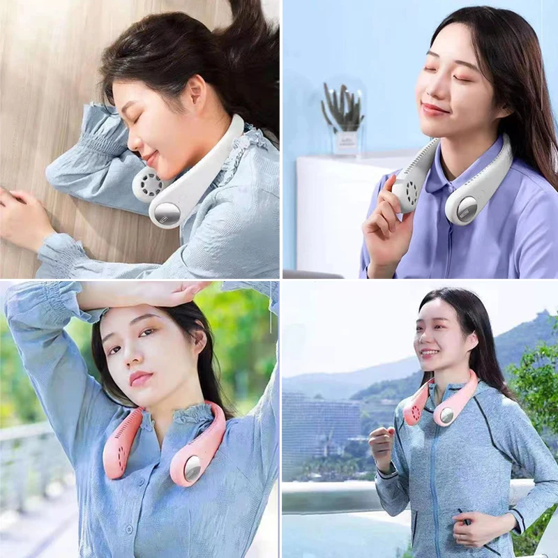 Portable Neck Fan with 1800mAh Battery USB Recharge Mini Electric Cooler Neck Fan for Outdoor Bladeless Will Not Hit Face Hair
Portable Neck Fan with 1800mAh Battery USB Recharge Mini Electric Cooler Neck Fan for Outdoor Bladeless Will Not Hit Face Hair