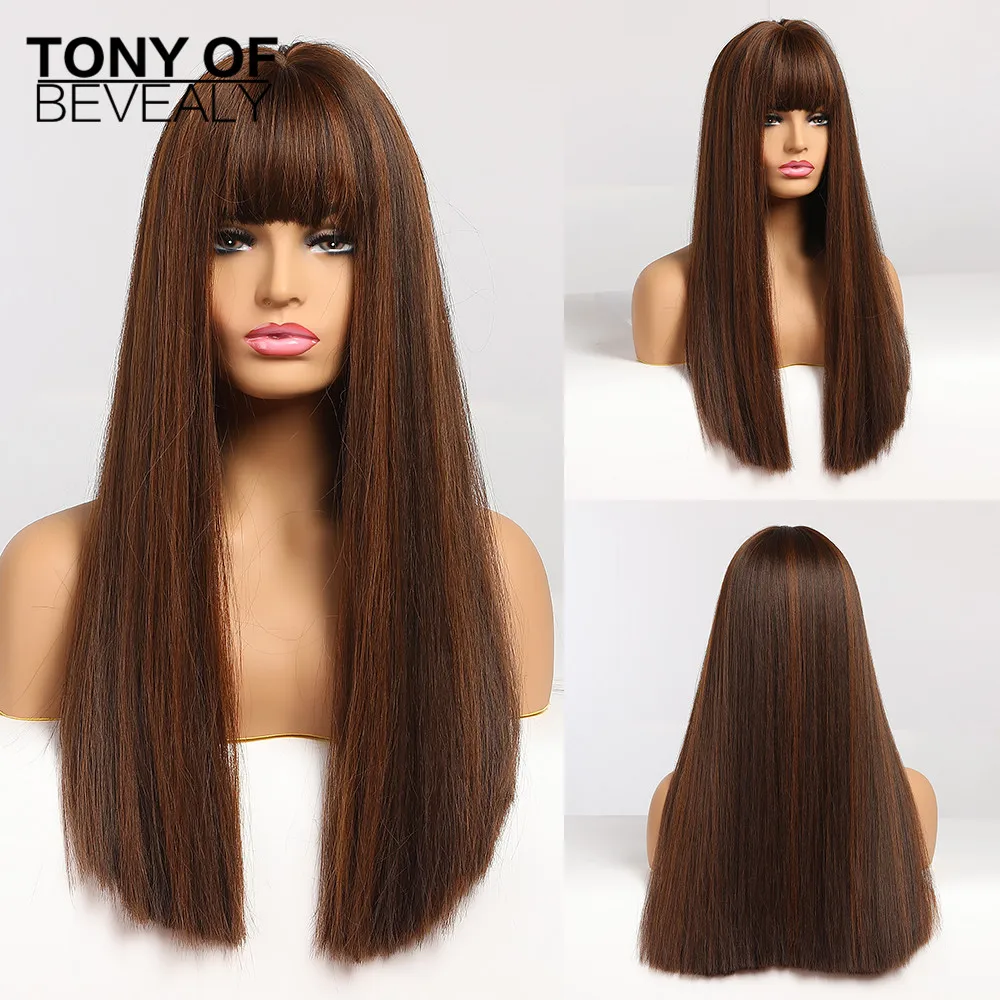 Long Sikly Straight Wigs Brown Natural Hair Wigs for Afro Women with Bangs Cosplay Party Wigs Heat Resistant Synthetic Wigs
Long Sikly Straight Wigs Brown Natural Hair Wigs for Afro Women with Bangs Cosplay Party Wigs Heat Resistant Synthetic Wigs
