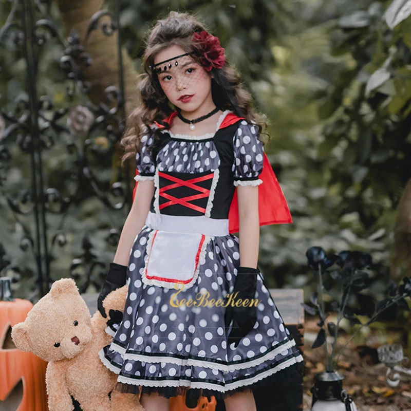 Cute Girls Wave point Lolita Dress Little Red Riding Hood Princess Dress Cosplay Dress Halloween Cosplay Costume For Women
Cute Girls Wave point Lolita Dress Little Red Riding Hood Princess Dress Cosplay Dress Halloween Cosplay Costume For Women