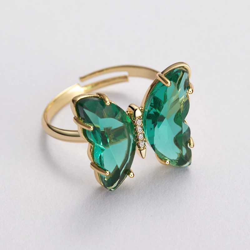 Viny Colorful Butterfly Rings Women Men Couple Glass Diamond Rings INS Anillo Mariposa Pareja Simple yellow/green Party Jewelry
Viny Colorful Butterfly Rings Women Men Couple Glass Diamond Rings INS Anillo Mariposa Pareja Simple yellow/green Party Jewelry