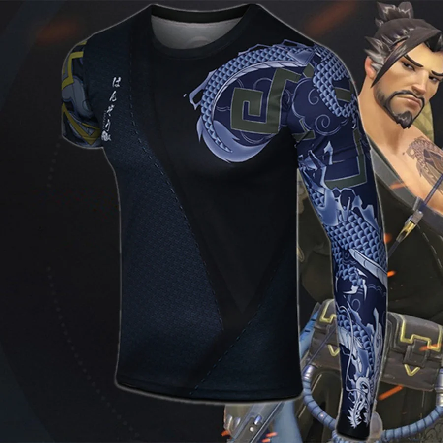 Футболка Overwatch Hanzo футболки с рукавом до локтя футболка со съемным для игры костюм