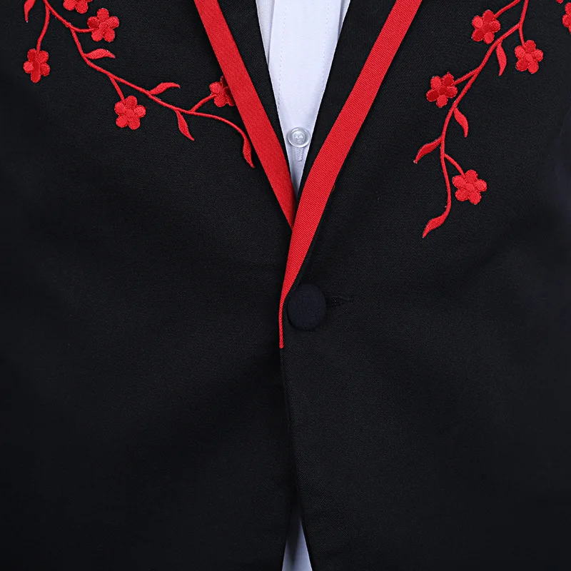 Casual Party Male Banqute Suits Men's Embroidery Floral Pattern Single Button Blazer Jacket Presenter Stage Slim Fit Talicoat
Casual Party Male Banqute Suits Men's Embroidery Floral Pattern Single Button Blazer Jacket Presenter Stage Slim Fit Talicoat
