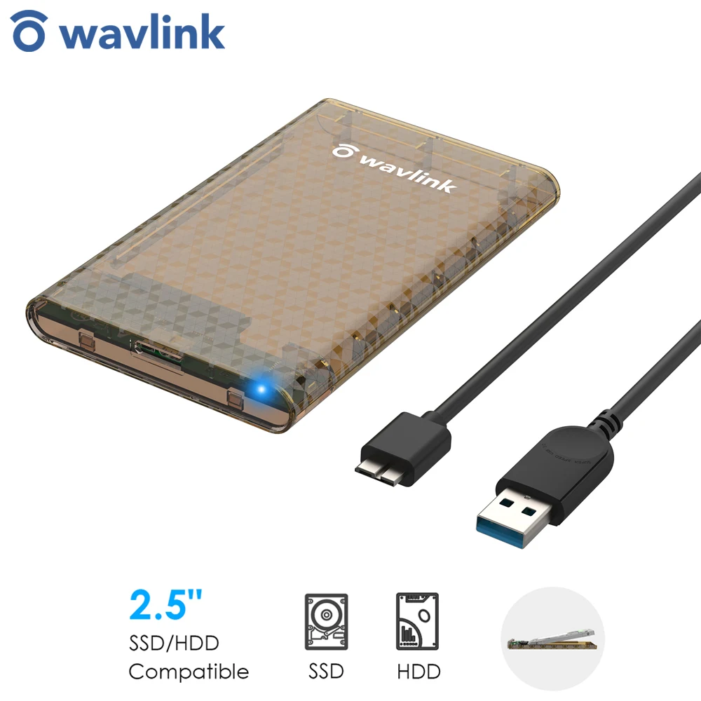 

Wavlink USB 3.0 to SATA 2.5" Tool-free External Hard Drive Enclosure USB 3.0 Adapter 5Gbps SSD Disk HDD Box 4TB UASP Protocol