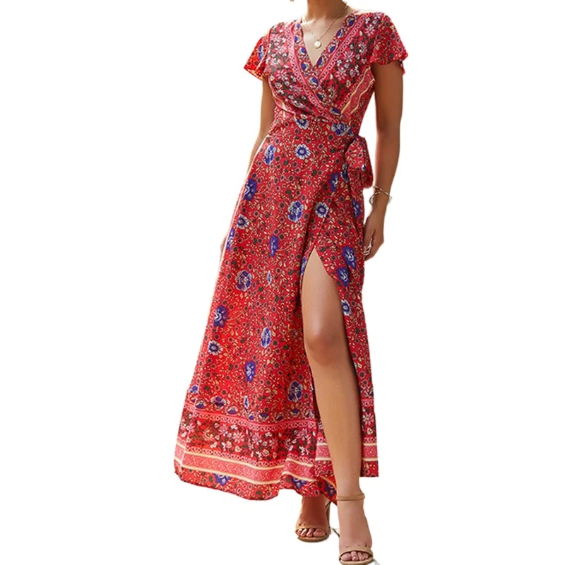 Printed Dresses for Women 2021 Summer Casual Ankle Length Women Fashion Sexy V-neck Bandage Clothing Maxi Dresses for Women
Printed Dresses for Women 2021 Summer Casual Ankle Length Women Fashion Sexy V-neck Bandage Clothing Maxi Dresses for Women