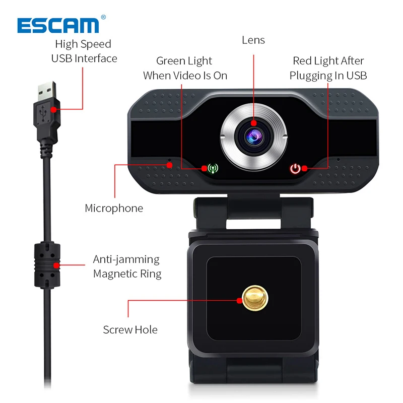 PVR006 USB Webcam Full HD 1080P Web Camera Noise Canceling Microphone Skype Real Time Streaming Camera for Android TV Computer
PVR006 USB Webcam Full HD 1080P Web Camera Noise Canceling Microphone Skype Real Time Streaming Camera for Android TV Computer