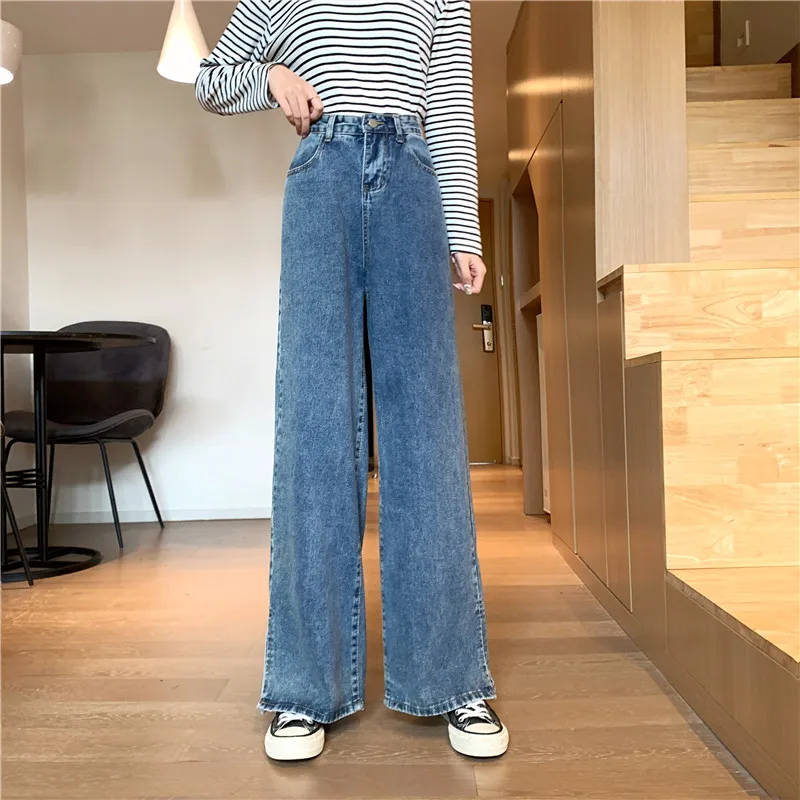 Woman Jeans High Waist Clothes Wide Leg Denim Clothing Blue Streetwear Vintage Quality 2020 Fashion Harajuku Straight Pants 
Woman Jeans High Waist Clothes Wide Leg Denim Clothing Blue Streetwear Vintage Quality 2020 Fashion Harajuku Straight Pants