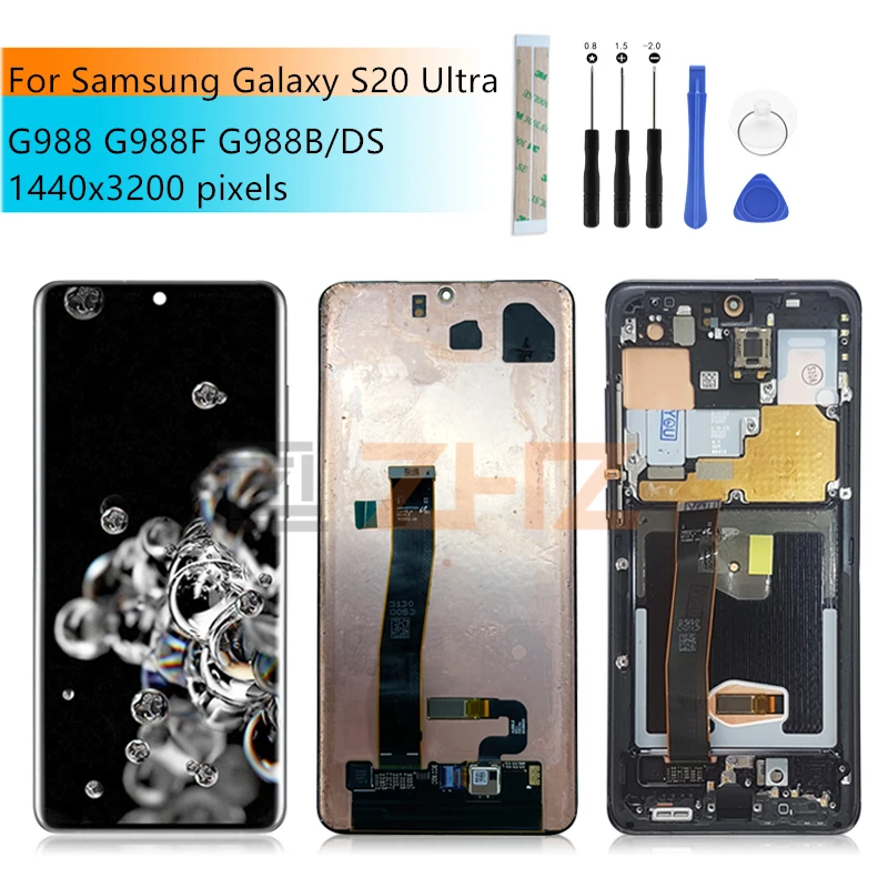 ЖК-дисплей для Samsung Galaxy S20 Ultra G988 G988F G988B/DS, дигитайзер с рамкой в сборе, сменный дисплей S20 Ultra, запасная часть для ремонта
ЖК-дисплей для Samsung Galaxy S20 Ultra G988 G988F G988B/DS, дигитайзер с рамкой в сборе, сменный дисплей S20 Ultra, запасная часть для ремонта