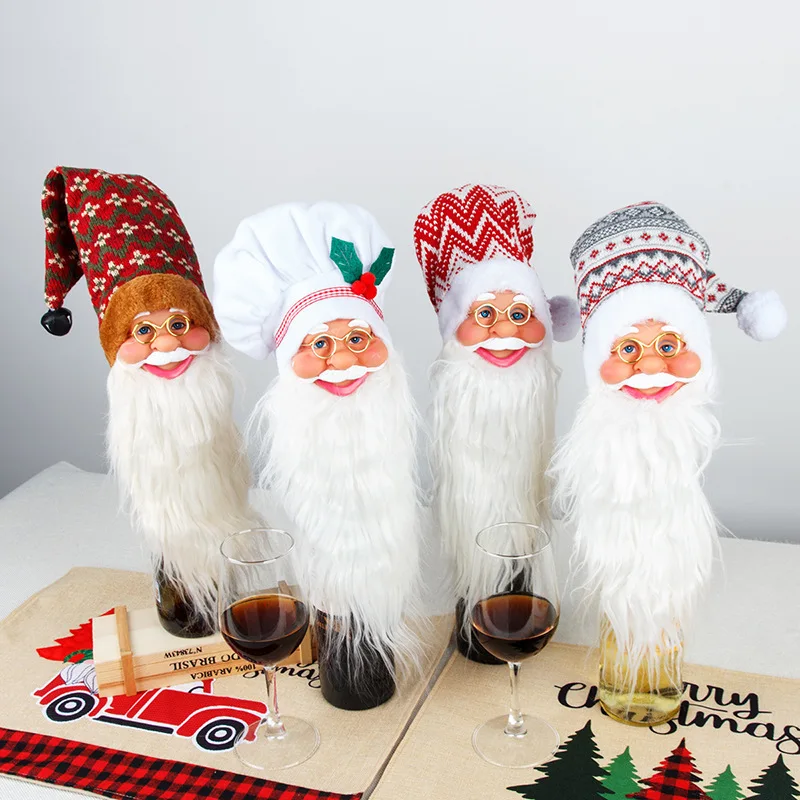 2021 Christmas Resin Santa Head Face Doll Wine Bottle Cover Champagne Decoration Tableware Knitted Hat Decor Party Favors
2021 Christmas Resin Santa Head Face Doll Wine Bottle Cover Champagne Decoration Tableware Knitted Hat Decor Party Favors