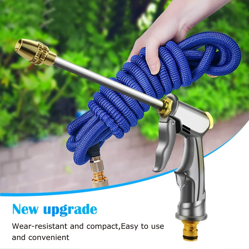High Pressure Metal Car Wash Water Gun Sprinkler Blue Household Retractable Hose Long Gun Set Watering Tool Cleaning Accessories
High Pressure Metal Car Wash Water Gun Sprinkler Blue Household Retractable Hose Long Gun Set Watering Tool Cleaning Accessories