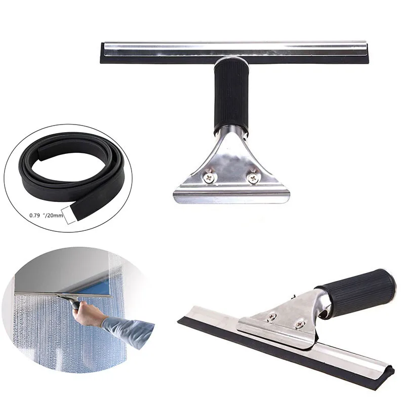 1pc Stainless Steel Shower Mirror Window Squeegee Glass Wiper Cleaning Tool Rubber Scraper Car Cleaner Rubber Strip
1pc Stainless Steel Shower Mirror Window Squeegee Glass Wiper Cleaning Tool Rubber Scraper Car Cleaner Rubber Strip