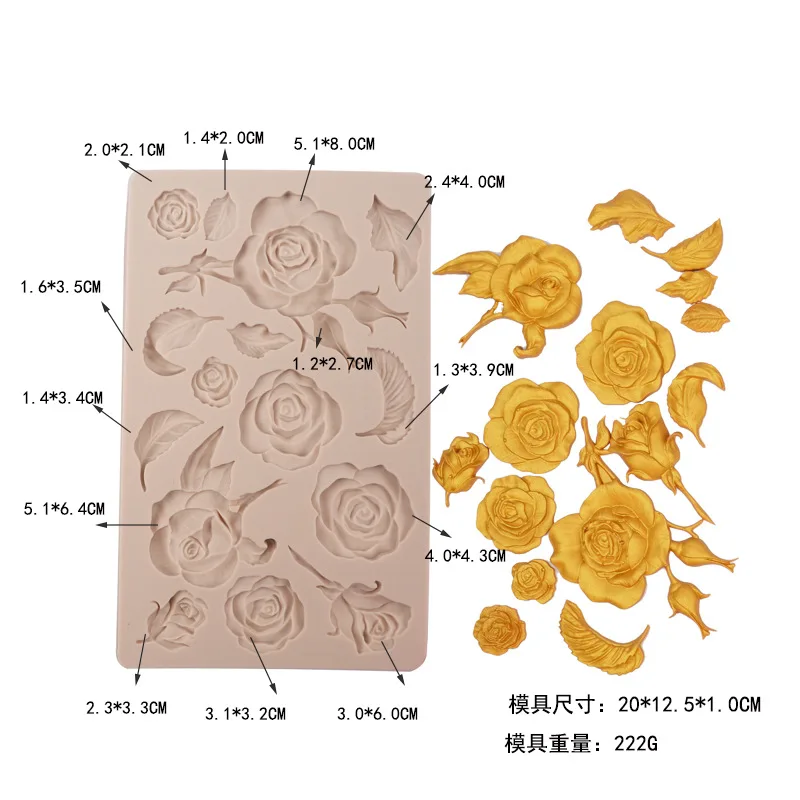 Rose Flower Combination Silicone Mold For Fondant Chocolate Epoxy Sugarcraft Mould Pastry Cupcake Decorating Kitchen Accessories
Rose Flower Combination Silicone Mold For Fondant Chocolate Epoxy Sugarcraft Mould Pastry Cupcake Decorating Kitchen Accessories