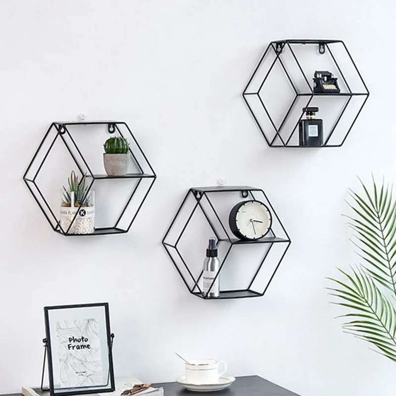 Nordic Style Wall Mounted Iron Rack Bedroom Hanging Storage Holder Home Display Hook Flower Hexagonal Stand Decoration
Nordic Style Wall Mounted Iron Rack Bedroom Hanging Storage Holder Home Display Hook Flower Hexagonal Stand Decoration