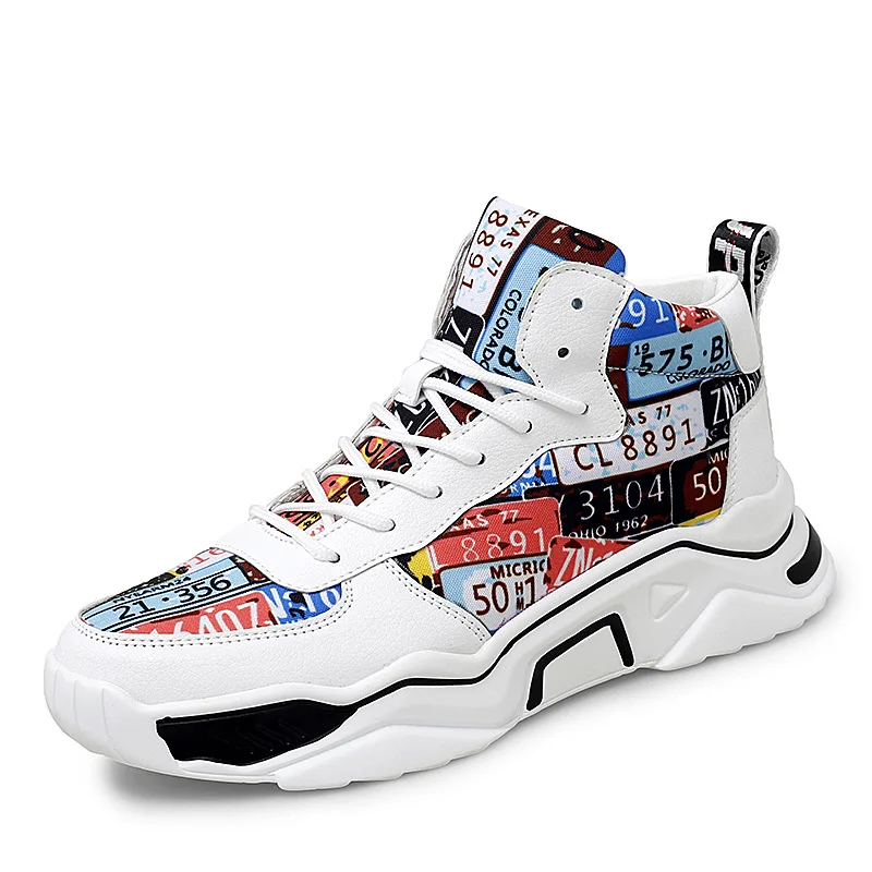 High Top Men's Sneakers Shoes Autumn Platform Breathable Graffiti Canvas And Pu Man Shoe Tenis Masculino Zapatillas Hombre
High Top Men's Sneakers Shoes Autumn Platform Breathable Graffiti Canvas And Pu Man Shoe Tenis Masculino Zapatillas Hombre