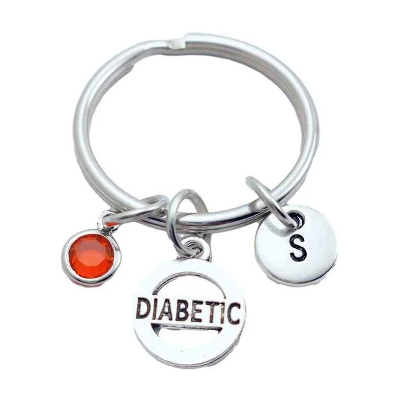 Diabetic Keychains Creative Initial Letter Monogram Birthstone Keyrings Fashion Jewelry Women Gifts Pendants
Diabetic Keychains Creative Initial Letter Monogram Birthstone Keyrings Fashion Jewelry Women Gifts Pendants