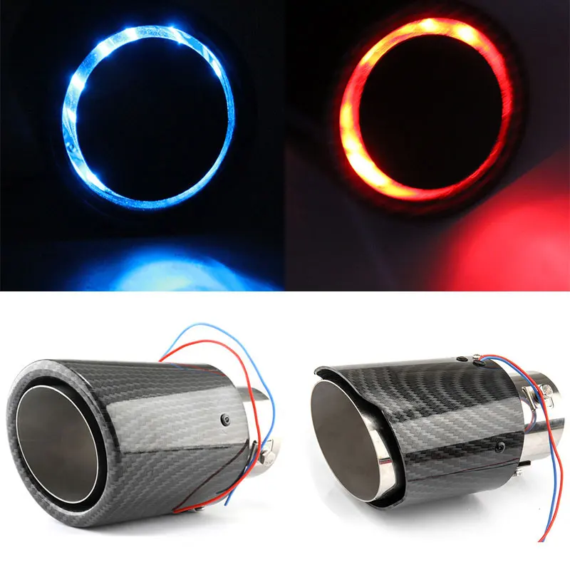 1PCS Universal Car LED Tail Pipe Exhaust Throat Muffler Carbon Fiber Modified Single Outlet Tail Throat With Red Blue LED Light
1PCS Universal Car LED Tail Pipe Exhaust Throat Muffler Carbon Fiber Modified Single Outlet Tail Throat With Red Blue LED Light