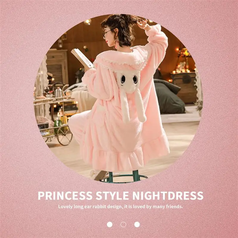 1 Set Flannel Pajamas Winter Nightgown Cartoon Winter Nightdress Chic Sleepwear Women Winter Princess Wind Lapel Middle Robe
1 Set Flannel Pajamas Winter Nightgown Cartoon Winter Nightdress Chic Sleepwear Women Winter Princess Wind Lapel Middle Robe