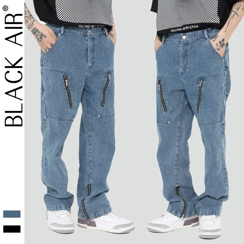 BLACKAIR Washed street fashion multi-pocket zipper men jeans hip hop retro baggy jeans Distressed harajuku cargo pants DY-821
BLACKAIR Washed street fashion multi-pocket zipper men jeans hip hop retro baggy jeans Distressed harajuku cargo pants DY-821